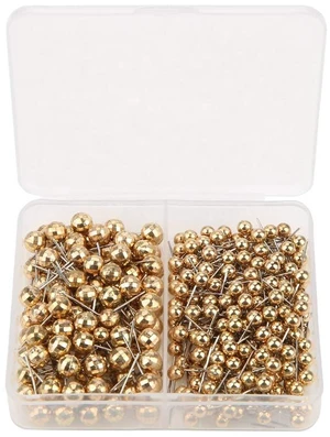 300pcs Round Head Pin,Sewing Weddings Corsage Dressmaking Pearl Head Pin, Straight Quilting Ball Pins Fixed Marking Practical Tool(Gold) 300pcs Round Head Pin,Sewing Weddings Corsage Dressmaking Pearl Head Pin, Straight Quilting Ball Pins Fixed Marking Practical Tool(Gold)