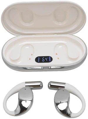 Open Ear Headphones, Cordless Bluetooth 5.4 Earbuds, Stereo Noise Cancelling Ear Hook Headphone with Charging Case, Wearable Earphones for Running Workouts (White Skin Color) Open Ear Headphones, Cordless Bluetooth 5.4 Earbuds, Stereo Noise Cancelling Ear Hook Headphone with Charging Case, Wearable Earphones for Running Workouts (White Skin Color)