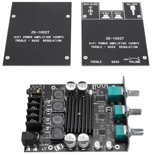 Bluetooth Amplifier Board, ZK-1002T 2x100W 2.0 Channel HiFi Stereo AMP Board with TPA3116D2 Chip, Audio Amplifier Module with Treble and Bass Control for DIY Speakers Bluetooth Amplifier Board, ZK-1002T 2x100W 2.0 Channel HiFi Stereo AMP Board with TPA3116D2 Chip, Audio Amplifier Module with Treble and Bass Control for DIY Speakers