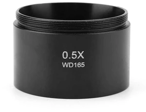 0.5X Auxiliary Objective Lens, Stereo Microscope Objective Lens, 48mm Mounting, Black, Aluminum Alloy, LED, 0.5X Magnification 0.5X Auxiliary Objective Lens, Stereo Microscope Objective Lens, 48mm Mounting, Black, Aluminum Alloy, LED, 0.5X Magnification