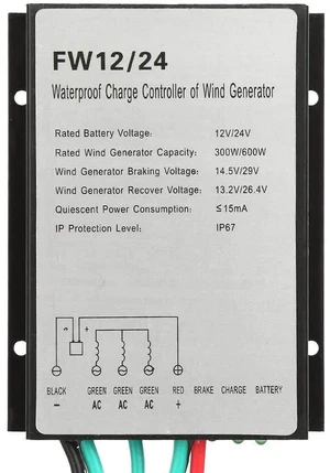 Wind Controller 12V/24V 300W/600W, Wind Turbine Generator Controller Regulator, Wind Power Regulator FW12/24 Wind Controller 12V/24V 300W/600W, Wind Turbine Generator Controller Regulator, Wind Power Regulator FW12/24