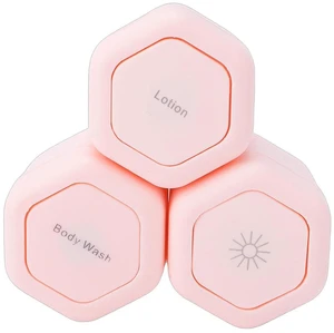 3 Pcs Magnetic Travel Capsules, Hexagonal Toiletry Containers with Strong Magnets and Screw Top Lids for Lotion Shampoo Conditioner, with 40ml Capacity for Air Travel (Pink) 3 Pcs Magnetic Travel Capsules, Hexagonal Toiletry Containers with Strong Magnets and Screw Top Lids for Lotion Shampoo Conditioner, with 40ml Capacity for Air Travel (Pink)