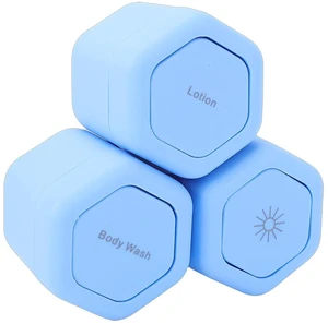 3 Pcs Magnetic Travel Capsules, Hexagonal Toiletry Containers with Strong Magnets and Screw Top Lids for Lotion Shampoo Conditioner, with 40ml Capacity for Air Travel (Blue) 3 Pcs Magnetic Travel Capsules, Hexagonal Toiletry Containers with Strong Magnets and Screw Top Lids for Lotion Shampoo Conditioner, with 40ml Capacity for Air Travel (Blue)