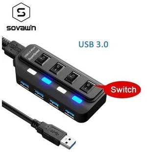5Gbps USB 3.0 HUB 4 USB Ports Switch LED Splitter Adapter with Bold Cable High Speed Hab for imac PC support External Power 5Gbps USB 3.0 HUB 4 USB Ports Switch LED Splitter Adapter with Bold Cable High Speed Hab for imac PC support External Power