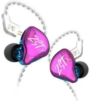 Linsoul KZ ZST X 1BA+1DD Hybrid Dual Driver HiFi in-Ear Earphones with Silver-Plated Detachable 2Pin Cable for Musicians Audiophile (with Mic, Purple) Linsoul KZ ZST X 1BA+1DD Hybrid Dual Driver HiFi in-Ear Earphones with Silver-Plated Detachable 2Pin Cable for Musicians Audiophile (with Mic, Purple)