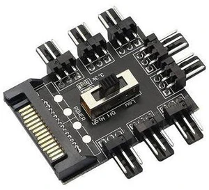 Chassis Fan Hub SATA 1 to 8 Way12V 3 PIN Cooling Fan Splitter Controller Hub 3 Pin PWM for PC Desktop Computer Motherboard(12V 3-Pin) Chassis Fan Hub SATA 1 to 8 Way12V 3 PIN Cooling Fan Splitter Controller Hub 3 Pin PWM for PC Desktop Computer Motherboard(12V 3-Pin)