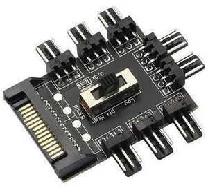 Chassis Fan Hub, SATA 1 to 8 Way12V 3 PIN Cooling Fan Splitter Controller Hub 3 Pin PWM for PC Desktop Computer Motherboard(12V 3-Pin) Chassis Fan Hub, SATA 1 to 8 Way12V 3 PIN Cooling Fan Splitter Controller Hub 3 Pin PWM for PC Desktop Computer Motherboard(12V 3-Pin)