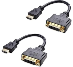 2-Pack Bi-Directional HDMI to DVI Male to Female DVI to HDMI Female to Male Cable Adapter - 5 Inches 2-Pack Bi-Directional HDMI to DVI Male to Female DVI to HDMI Female to Male Cable Adapter - 5 Inches