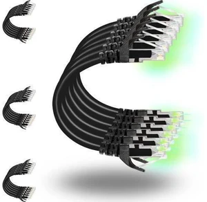 Patch Cables Cat6 1ft (24 Pack), Ethernet Patch Cable 10G, Cat 6 Patch Cable for Patch Panel to Switch, Flexiable Cat 6 Ethernet Cable with Gold Plated Black Patch Cables Cat6 1ft (24 Pack), Ethernet Patch Cable 10G, Cat 6 Patch Cable for Patch Panel to Switch, Flexiable Cat 6 Ethernet Cable with Gold Plated Black