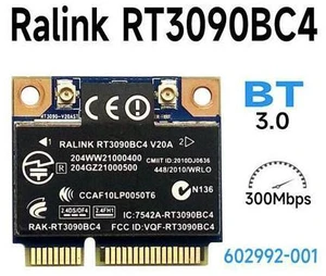 Ralink RT3090BC4 WiFi N Bluetooth 3.0 PCI-e Card 300M 602992-001 802.11n WIFI CARD WLAN RT3090 Ralink RT3090BC4 WiFi N Bluetooth 3.0 PCI-e Card 300M 602992-001 802.11n WIFI CARD WLAN RT3090