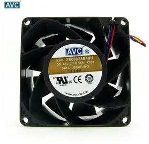 For AVC 2B08038B48U 48V 0.58A 8CM 8038 4-P PWM Case cooling Fan powerful 80*80*38mm For AVC 2B08038B48U 48V 0.58A 8CM 8038 4-P PWM Case cooling Fan powerful 80*80*38mm