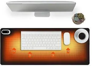 Heated Desk Pad Heated Mouse Pad- 31.5 x 13 inch Heated Desk Mat Desk Warmer with 5 Heat Levels & Auto Shut-Off - Ideal for Office and Home (Black) Heated Desk Pad Heated Mouse Pad- 31.5 x 13 inch Heated Desk Mat Desk Warmer with 5 Heat Levels & Auto Shut-Off - Ideal for Office and Home (Black)
