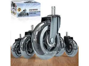 Office Chair Wheels, Heavy-Duty Caster Wheels 3 Inch, Replacement Wheels for Office Chair, Rubber Casters for Wood Floors/Carpet, Safe Quiet Rolling for Office Desk Chair Chair Wheels Set of 5 Office Chair Wheels, Heavy-Duty Caster Wheels 3 Inch, Replacement Wheels for Office Chair, Rubber Casters for Wood Floors/Carpet, Safe Quiet Rolling for Office Desk Chair Chair Wheels Set of 5