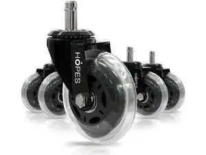 Office Chair Caster Wheels (Set of 5) - Heavy Duty & Safe for All Floors Including Hardwood - Perfect Replacement for Desk Floor Mat - Rollerblade Style w/Universal Fit Office Chair Caster Wheels (Set of 5) - Heavy Duty & Safe for All Floors Including Hardwood - Perfect Replacement for Desk Floor Mat - Rollerblade Style w/Universal Fit