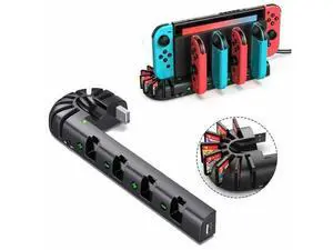 Nintendo Switch Charger Compatible with Nintendo Switch & OLED Model Joycons, Switch Controller Charger Dock Station with Upgraded 8 Game Storage for Nintendo Switch Joy Con & Games Nintendo Switch Charger Compatible with Nintendo Switch & OLED Model Joycons, Switch Controller Charger Dock Station with Upgraded 8 Game Storage for Nintendo Switch Joy Con & Games