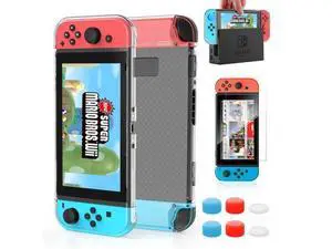 Nintendo Switch Case Dockable,HEYSTOP Clear Protective Case Cover for Nintendo Switch and Joy-Con Controller with a Nintendo Switch Screen Protector and Thumb Stick Caps Nintendo Switch Case Dockable,HEYSTOP Clear Protective Case Cover for Nintendo Switch and Joy-Con Controller with a Nintendo Switch Screen Protector and Thumb Stick Caps