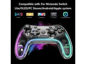 Switch Controller,Wireless Switch Pro Controller Compatible with Nintendo Switch/Switch lite/Switch OLED,Pro Controller Switch Support Turbo,Wake-up Function and Adjustable LED Switch Controller,Wireless Switch Pro Controller Compatible with Nintendo Switch/Switch lite/Switch OLED,Pro Controller Switch Support Turbo,Wake-up Function and Adjustable LED
