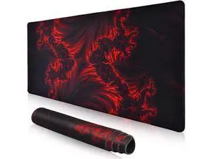 Gaming Mouse Pad, veecom Red Large Mouse Pad 31.5×15.75In, Large Gaming Mouse Pads, Long Big Mouse Pad XL Mouse Mat with Non-Slip Base, Extended Keyboard Mousepad Flame Pattern (Black Red) Gaming Mouse Pad, veecom Red Large Mouse Pad 31.5×15.75In, Large Gaming Mouse Pads, Long Big Mouse Pad XL Mouse Mat with Non-Slip Base, Extended Keyboard Mousepad Flame Pattern (Black Red)