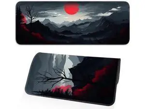 JVFYI Gaming Mouse Pad, Non-Slip Rubber Bottom with Stitched Edge Desk Mouse Pad for Work, Home, Gaming, 31.5 x 11.8 Inch, Red Moon JVFYI Gaming Mouse Pad, Non-Slip Rubber Bottom with Stitched Edge Desk Mouse Pad for Work, Home, Gaming, 31.5 x 11.8 Inch, Red Moon