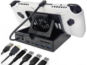 Docking Station with Cooling Fan for ROG Ally/Steam Deck, Charging Dock Heat Sink with HDMI 2.0 4K@60Hz & Fast Charging & Gigabit Enternet & & USB 3.0 Port for Rog Ally Game Console (6 in 1) Docking Station with Cooling Fan for ROG Ally/Steam Deck, Charging Dock Heat Sink with HDMI 2.0 4K@60Hz & Fast Charging & Gigabit Enternet & & USB 3.0 Port for Rog Ally Game Console (6 in 1)
