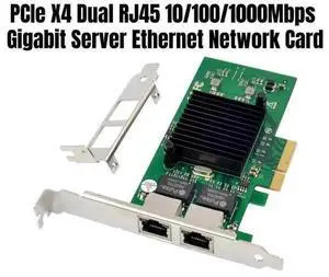 PCI-E X4 Dual RJ45 10/100/1000Mbps 1G Gigabit Server Ethernet Network Card Adapter NIC 82576EB Chipset with 8CM & 12CM Brackets PCI-E X4 Dual RJ45 10/100/1000Mbps 1G Gigabit Server Ethernet Network Card Adapter NIC 82576EB Chipset with 8CM & 12CM Brackets