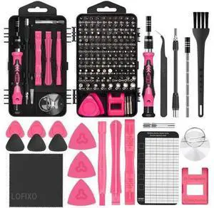 Screwdriver Phillips,Torx,Pentalobe,Triangle Triwing,Flat Head,Star,Eyeglasses Repair Kit Pink tool box with Spudger for iPhone/Xbox/PS4 Switch Controller, Ring Doorbell,Mac Screwdriver Phillips,Torx,Pentalobe,Triangle Triwing,Flat Head,Star,Eyeglasses Repair Kit Pink tool box with Spudger for iPhone/Xbox/PS4 Switch Controller, Ring Doorbell,Mac