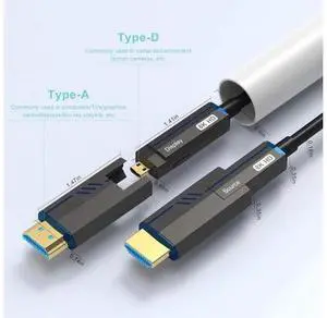 8K Fiber Optic HDMI Cables 33Ft, 48Gbps Ultra High Speed HDMI 2.1 Cable, 8K@60Hz 4K@120Hz, Compatible for Playstation 5 PC HDTV, Male-to-Malewith Dual Micro HDMI and Standard HDMI Connectors 8K Fiber Optic HDMI Cables 33Ft, 48Gbps Ultra High Speed HDMI 2.1 Cable, 8K@60Hz 4K@120Hz, Compatible for Playstation 5 PC HDTV, Male-to-Malewith Dual Micro HDMI and Standard HDMI Connectors