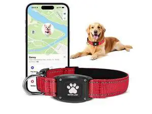 GPS Dog Collar Tracker 2-in-1,Reflective Waterproof Pet Collar,iOS-Only,No Monthly Fees,Unlimited Range,Ideal for Dog Tracking pet Tracker,for Small Medium Large Dogs(M (15"-20.5"), Red) GPS Dog Collar Tracker 2-in-1,Reflective Waterproof Pet Collar,iOS-Only,No Monthly Fees,Unlimited Range,Ideal for Dog Tracking pet Tracker,for Small Medium Large Dogs(M (15"-20.5"), Red)