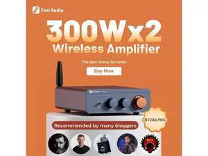 Fosi Audio BT20A Pro Bluetooth 5.0 Amplifier, 300W x2 Wireless Amp, TPA3255 2 Channel Mini Class D Integrated Home Audio Outdoor Stereo Receiver with Bass Treble Control for Passive Speakers Fosi Audio BT20A Pro Bluetooth 5.0 Amplifier, 300W x2 Wireless Amp, TPA3255 2 Channel Mini Class D Integrated Home Audio Outdoor Stereo Receiver with Bass Treble Control for Passive Speakers