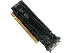 JAENFONG PCI-E 4.0 x16 1 to 2 Expansion Card Gen4 Split Card PCIe-Bifurcation x16 to x8x8 with 20mm Spaced Slots CPU4P Power Supply Port (SATA) JAENFONG PCI-E 4.0 x16 1 to 2 Expansion Card Gen4 Split Card PCIe-Bifurcation x16 to x8x8 with 20mm Spaced Slots CPU4P Power Supply Port (SATA)