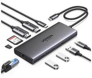 UGREEN Docking Station 10 in 1 Revodok Pro 210 USB C Dock Dual HDMI 4K@60Hz Single 8K@30Hz 100W PD 5Gbps USB C and USB A Data Ports Gigabit Ethernet, SD/TF Card Reader USB Hub Compatible for HP, UGREEN Docking Station 10 in 1 Revodok Pro 210 USB C Dock Dual HDMI 4K@60Hz Single 8K@30Hz 100W PD 5Gbps USB C and USB A Data Ports Gigabit Ethernet, SD/TF Card Reader USB Hub Compatible for HP,