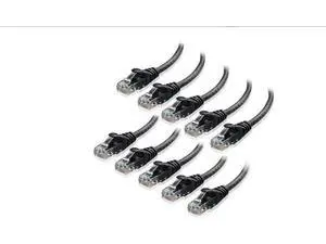 Cat6 Ethernet Cable - 10 ft - Black - Patch Cable - 10 Pack - Network Cable - Ethernet Cord - Cat 6 Cable - Black- 10ft Pack Of 10 Bare Copper Cat6 Ethernet Cable - 10 ft - Black - Patch Cable - 10 Pack - Network Cable - Ethernet Cord - Cat 6 Cable - Black- 10ft Pack Of 10 Bare Copper