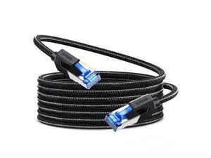 UGREEN Cat 8 Ethernet Cable 50FT, High Speed Braided 40Gbps 2000Mhz Network Cord Cat8 RJ45 Shielded Indoor Heavy Duty LAN Cables Compatible for Gaming PC PS5 PS4 PS3 Xbox Modem Router 50FT UGREEN Cat 8 Ethernet Cable 50FT, High Speed Braided 40Gbps 2000Mhz Network Cord Cat8 RJ45 Shielded Indoor Heavy Duty LAN Cables Compatible for Gaming PC PS5 PS4 PS3 Xbox Modem Router 50FT
