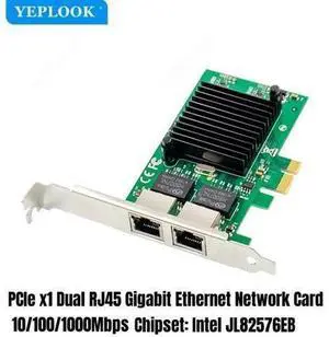 PCI-E x1 Dual Port RJ45 10/100/1000Mbps 1G Gigabit Ethernet Network Card NIC JL82576EB Chipset for Server Desktop PC Computer PCI-E x1 Dual Port RJ45 10/100/1000Mbps 1G Gigabit Ethernet Network Card NIC JL82576EB Chipset for Server Desktop PC Computer