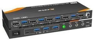 HDMI KVM Switch 4 Computers 1 Monitor, USB 3.0 HDMI KVM Switch 4 Port 4K@120Hz. Support 8K@60Hz Resolution for 4 Computers Share Mouse Keyboard and Monitor HDMI KVM Switch 4 Computers 1 Monitor, USB 3.0 HDMI KVM Switch 4 Port 4K@120Hz. Support 8K@60Hz Resolution for 4 Computers Share Mouse Keyboard and Monitor