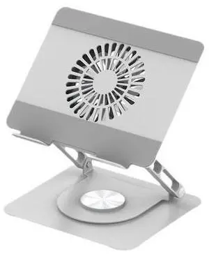 Carbon steel strip fan notebook stand, rotatable and adjustable for height, with cooling function, foldable and portable, for enhancing the height of the office desk. Carbon steel strip fan notebook stand, rotatable and adjustable for height, with cooling function, foldable and portable, for enhancing the height of the office desk.
