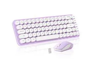 Vszerda i68 Wireless Typewriter Keyboard and Mouse Combo,Purple Keyboard with 2.4GHz Connection, Cute Retro Aesthetic Design Round Keycaps for Tablet, Phone, PC and Win/Mac/Android(Purple) Vszerda i68 Wireless Typewriter Keyboard and Mouse Combo,Purple Keyboard with 2.4GHz Connection, Cute Retro Aesthetic Design Round Keycaps for Tablet, Phone, PC and Win/Mac/Android(Purple)