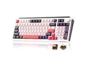 Vszerda K98 Wireless Mechanical Keyboard,Tri-Mode BT5.0/2.4GHz/USB-C Hot Swappable Custom Keyboard,Gasket Structure,RGB Backlit Gaming Keyboard for Win & Mac(White&Red,Cocoa-V2 Switch) Vszerda K98 Wireless Mechanical Keyboard,Tri-Mode BT5.0/2.4GHz/USB-C Hot Swappable Custom Keyboard,Gasket Structure,RGB Backlit Gaming Keyboard for Win & Mac(White&Red,Cocoa-V2 Switch)