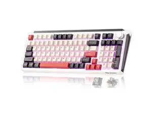 Vszerda K98 Wireless Mechanical Keyboard,Tri-Mode BT5.0/2.4GHz/USB-C Hot Swappable Custom Keyboard,Gasket Structure,RGB Backlit Gaming Keyboard for Win & Mac(White&Red,Milk-V2 Switch) Vszerda K98 Wireless Mechanical Keyboard,Tri-Mode BT5.0/2.4GHz/USB-C Hot Swappable Custom Keyboard,Gasket Structure,RGB Backlit Gaming Keyboard for Win & Mac(White&Red,Milk-V2 Switch)