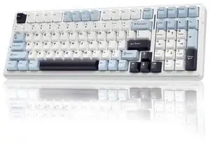 Vszerda F99 Wireless Mechanical Keyboard, Hot Swappable Custom Keyboard,Pre-lubed Linear Switches,Gasket Structure,RGB Backlit Gaming Keyboard (Blue&White) Vszerda F99 Wireless Mechanical Keyboard, Hot Swappable Custom Keyboard,Pre-lubed Linear Switches,Gasket Structure,RGB Backlit Gaming Keyboard (Blue&White)