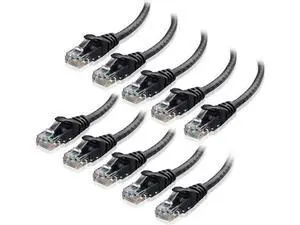Cat6 Ethernet Cable - 10 ft - Black - Patch Cable - 10 Pack - Network Cable - Ethernet Cord - Cat 6 Cable - Black- 10ft Pack Of 10 Bare Copper Cat6 Ethernet Cable - 10 ft - Black - Patch Cable - 10 Pack - Network Cable - Ethernet Cord - Cat 6 Cable - Black- 10ft Pack Of 10 Bare Copper
