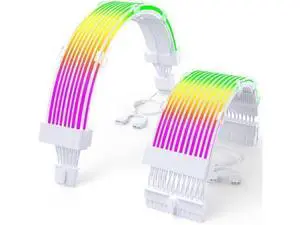 Vszerda RGB 12VHPWR Cable Set,ARGB PSU Cable Extension of Soft LED Strip Include 24Pin Motherboard,16 Pin GPU Power Supply Cables,for RTX 40 50 Series PC Custom,Male to Female Vszerda RGB 12VHPWR Cable Set,ARGB PSU Cable Extension of Soft LED Strip Include 24Pin Motherboard,16 Pin GPU Power Supply Cables,for RTX 40 50 Series PC Custom,Male to Female