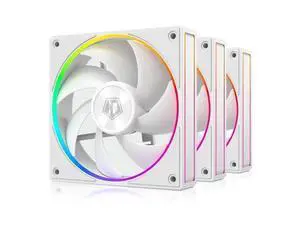 ID-COOLING AF-127-W-TRIO 120mm Case Fan ARGB FDB Bearing PC Fan Daisy Chain Connector Computer Fan for Radiator/CPU Air Cooler/Computer Case, 3 Pack, White ID-COOLING AF-127-W-TRIO 120mm Case Fan ARGB FDB Bearing PC Fan Daisy Chain Connector Computer Fan for Radiator/CPU Air Cooler/Computer Case, 3 Pack, White