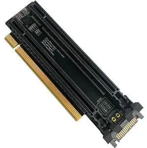 PCI-E 4.0 x16 1 to 2 Expansion Card Gen4 Split Card PCIe-Bifurcation x16 to x8x8 with 20mm Spaced Slots CPU4P Power Supply Port (SATA) PCI-E 4.0 x16 1 to 2 Expansion Card Gen4 Split Card PCIe-Bifurcation x16 to x8x8 with 20mm Spaced Slots CPU4P Power Supply Port (SATA)