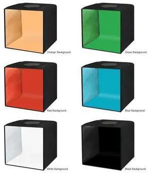 31cm Folding 3 Modes Dual Color Ring Light Photo Lighting Studio Shooting Tent Box Kit with 6 Colors PVC Backdrops, Unfold Size: 31cm x 31cm x 31cm (Black) (Black) 31cm Folding 3 Modes Dual Color Ring Light Photo Lighting Studio Shooting Tent Box Kit with 6 Colors PVC Backdrops, Unfold Size: 31cm x 31cm x 31cm (Black) (Black)