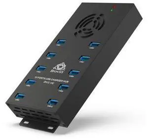 - 10 Port USB 3.0 Hub - USB Hub Charger - Powered USB Hub - USB Charging Splitter - Multiple USB Port Hub - Charging Hub with 5V 10A 120W Power Adapter, Cooling Fan, LEDs, Mounting Brackets - 10 Port USB 3.0 Hub - USB Hub Charger - Powered USB Hub - USB Charging Splitter - Multiple USB Port Hub - Charging Hub with 5V 10A 120W Power Adapter, Cooling Fan, LEDs, Mounting Brackets
