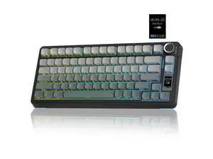 Vszerda S75 PRO Wireless Mechanical Keyboard with Screen&Knob, Tri-Mode Hot Swappable Gaming Keyboard 75%, Pre-lubed Switches, RGB Backlit, Side Printed PBT Keycaps, Creamy Sounding Computer Keyboards Vszerda S75 PRO Wireless Mechanical Keyboard with Screen&Knob, Tri-Mode Hot Swappable Gaming Keyboard 75%, Pre-lubed Switches, RGB Backlit, Side Printed PBT Keycaps, Creamy Sounding Computer Keyboards