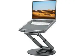 Telescopic Laptop Stand for Desk with 360° Swivel Base Sit to Stand Height Adjustable Portable Riser Holder for Good Posture Compatible with MacBook Pro All Laptops 10-17-Gray Telescopic Laptop Stand for Desk with 360° Swivel Base Sit to Stand Height Adjustable Portable Riser Holder for Good Posture Compatible with MacBook Pro All Laptops 10-17-Gray