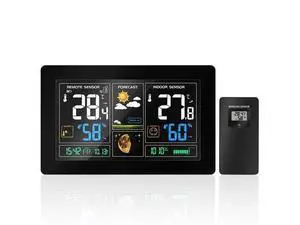 Weather thermometer and hygrometer 3378 color screen weather clock bedside clock main unit + outdoor unit Weather thermometer and hygrometer 3378 color screen weather clock bedside clock main unit + outdoor unit