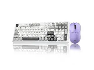 Vszerda Wireless Keyboard and Mouse Combo, F99 Mechanical Keyboards Hot Swappable Custom Keyboard+SC580X Wireless Gaming Mouse Light Purple Vszerda Wireless Keyboard and Mouse Combo, F99 Mechanical Keyboards Hot Swappable Custom Keyboard+SC580X Wireless Gaming Mouse Light Purple